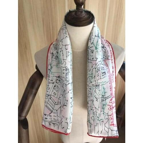2020 new arrival winter autumn pink 100% pure silk scarf twill hand made roll 90*90 cm shawl wrap for women lady