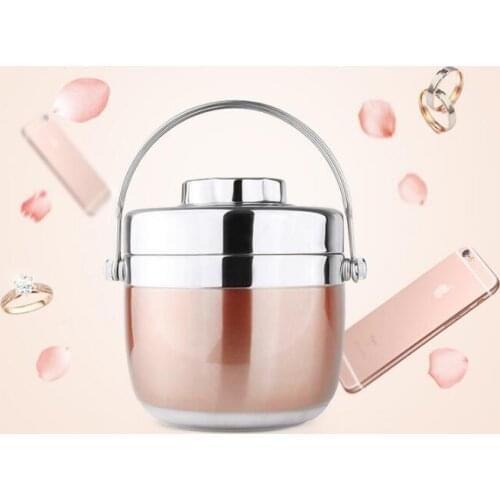 1PC Portable Lunch Boxs Thermal Insulation Food Containers Stainless Steel Metal School Kids Bento Box Dinner PK 005