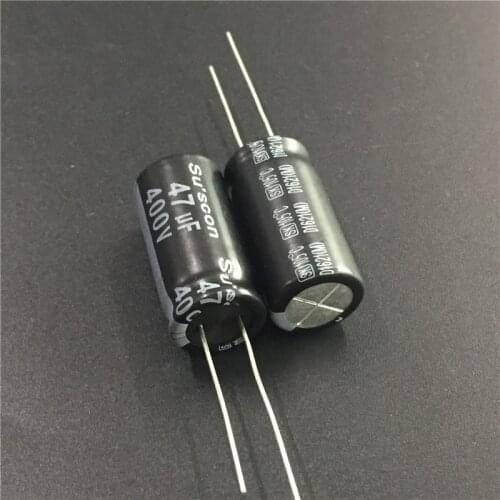 10pcs 47uF 400V Suscon SK Series 12.5x26mm 400V47uF Aluminum Electrolytic capacitor