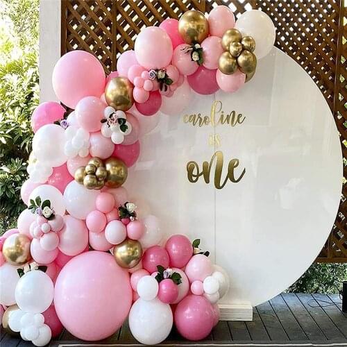 116pcs Rose Red Gold Balloon Garland Arch kit for Girls 1st Birthday Party Wedding Bridal Shower Baby Shower Holidays Decoration