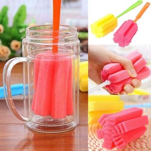 2 Pcs Soft Sponge Brush Simple and Durable Cup Brush Bottle Cup Wine Glass Washing Cleaning Kitchen Cleaner Tool