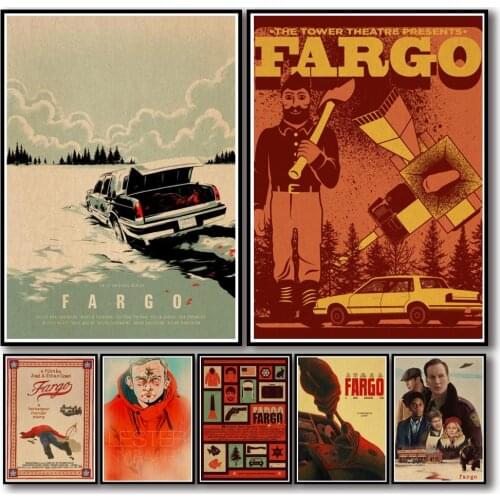34 Designs Tv Show Fargo Kraftpaper Poster Home Decal Artwork Painting Wall Sticker for Coffee House Bar