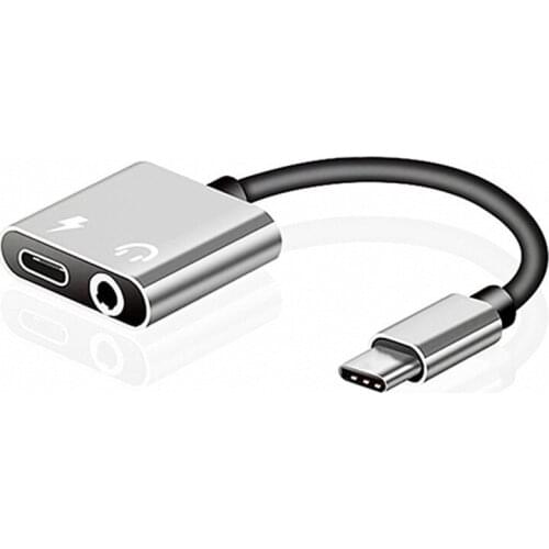 Type C to 3.5mm Headphone Jack Adapter 2 in 1 USB C Audio Cable Converter Charging Splitter Headphone Adapter for Huawei Xiaomi