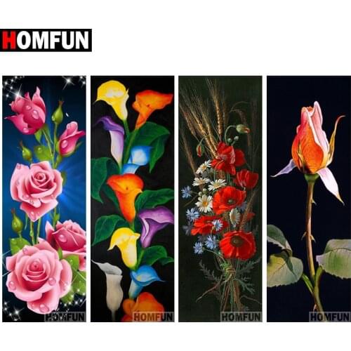 HOMFUN Diamond Painting Cross Stitch "Rose flower" Full Square Round Diy 5d Diamond Embroidery Picture Rhinestone Art Gift