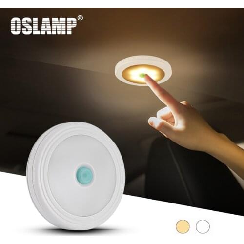 Oslamp Automobile Portable UFO LED Car Reading Lamp Yellow/White Light Vehicle Inside Mini Book Light for Bedroom Closet Cabin