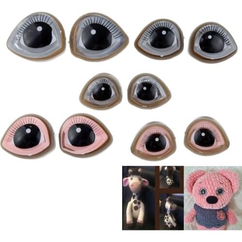 10 Sets Eyelash Doll Eyes Safety Eyes Doll Accessorie For Teddy Bear Stuffed Toys Snap Animal Puppet Dolls DIY Craft Supplies