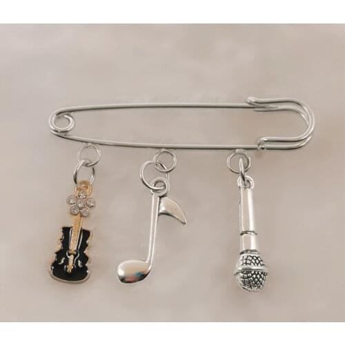 Music pin brooch music is the world musical instrument charm brooch mothers day gift friend birthday gift