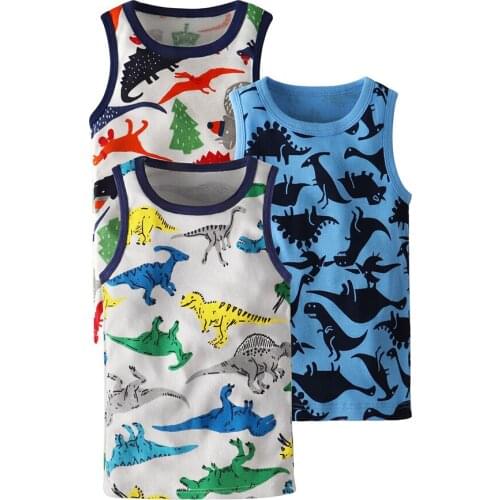 Childrens Vest Summer Boys' Cotton Sleeveless T-shirt Childrens Summer Thin Childrens Cartoon Top Clothing