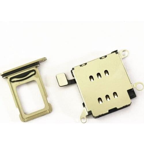 Dual Sim Card Reader connector Flex Cable + Sim Card Tray Slot Holder For iPhone 12/12pro