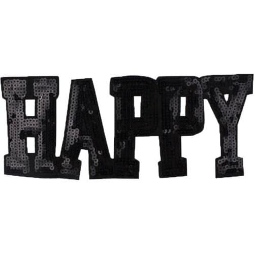 T shirt Women patch sequins 26cm black happy deal with it biker patches for clothing stickers 3d t shirt mens free shipping