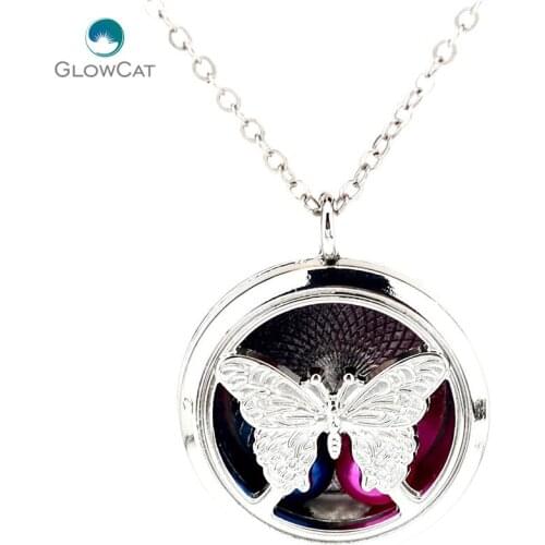 30mm Round Magnetic Living Memory Butterfly Insect Locket for Charms Floating Locket Pendants K1248