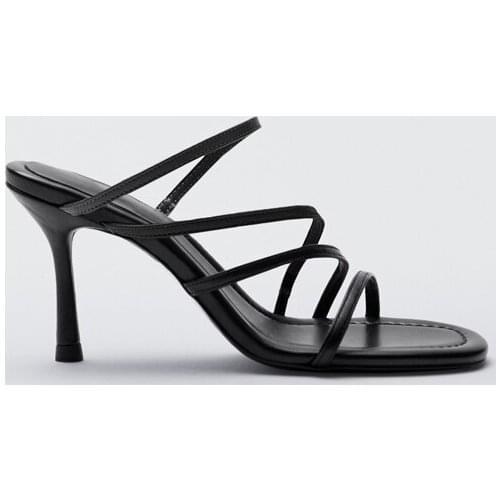 2021 Summer Slipper Women Pumps Woven Stiletto High Heels Sandals Fashion Korean Sexy Muller Roman Sandals Shoes Woman Slides