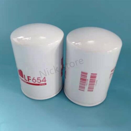 2 Pcs Oil Filter Element LF654 For Fleetguard Replace OEM P555680 9N5680 1R0734