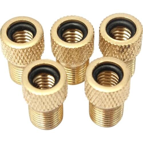 5PC Copper Bicycle Bike Pump Air Cock Conversion Nozzles Air Cock Adapter Tool Change Head and Mouth to Beautiful Mouth