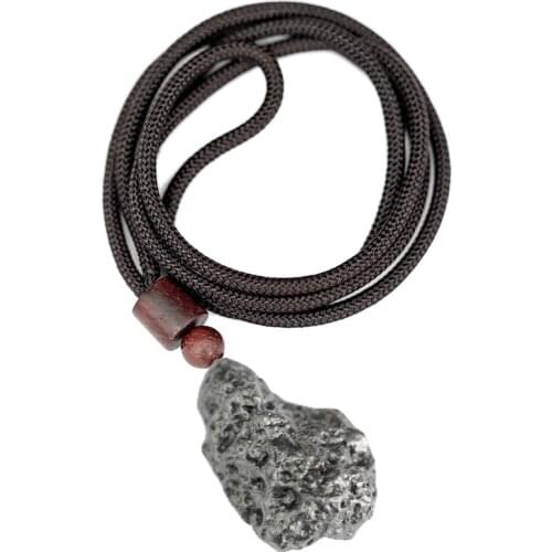 Meteorite protolith natural iron silicide pendant cosmic meteorite energy Necklace male meteorite astrology specimen with shape