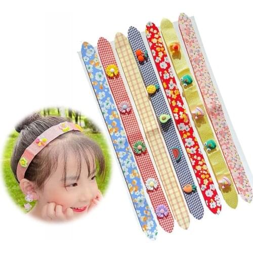Girls Sweet Headband Bangs Stickers Hair Cartoon Hairband Fruit Animal Print Childrens Styling Headband