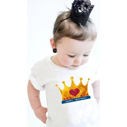 My First Birthday Clothes Birthday Crown Printed Outifits Baby Girl Boy Cotton Bodysuit Toddler Body Bebe Summer Clothing Gift