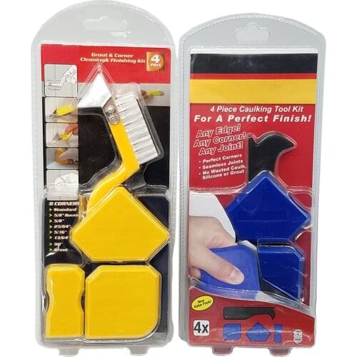 4Pieces Caulking Tool Kit For Perfect Finish Perfect Cornerrs Seamless Joints NO Wasted Caulk ,Silicone or Grut Cleaning Kit