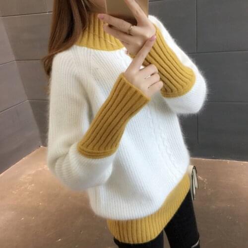 2020 new autumn frozen season top womens sweater womens loose wear knitted bottomed shirt foreign style
