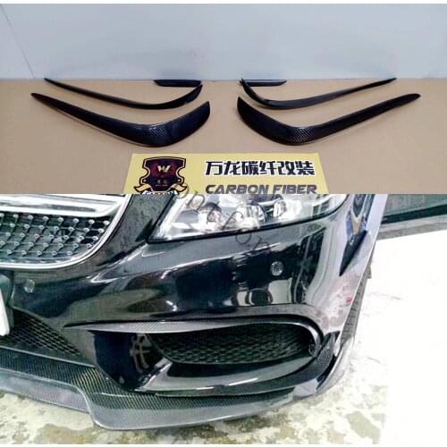 For CLS Class W218 CLS400 CLS550 Sport Sedan 2015-2019 Carbon Fiber Canard Front Bumper Fender Trim Air Vent