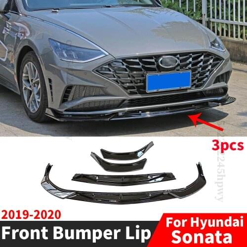 Front Bumper Lip Chin Spoiler Deflector Protector Guard Modified Trim Decoration Body Kit Diffuser For Hyundai Sonata 2019 2020