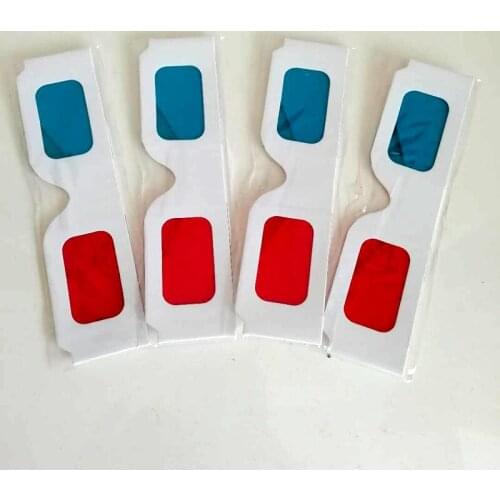 Promotion 100 Pairs * Paper 3D Glasses View Anaglyph Red & Blue For Movie Video EF