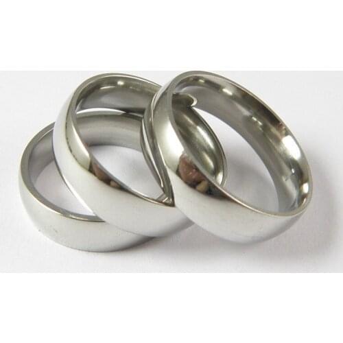 Simple Plain Titanium Steel Inner Ring Fine Polishing Stainless Steel Ring 2/4/6mm Ring Arc Wedding Rings For Women Fine Jewelry