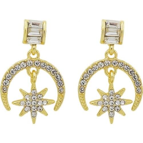 New Earrings Fashion Jewelry Crescent Star Earrings Simple Fashion Statement Earrings Female Wholesale Earrings For Women