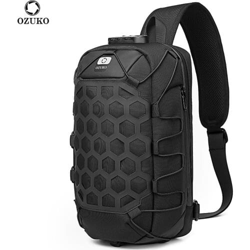 OZUKO Multifunction Men Shoulder Bag Anti-theft Chest Bags for Men Waterproof Sling Messenger Bag Male USB Charge Crossbody Bag