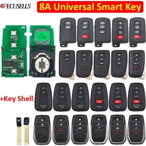 Lonsdor 8A Universal Smart Remote Key w/case Support Renew & Rewrite for Toyota Camry Alphard RAV4 for Lexus for K518 KH100 Tool