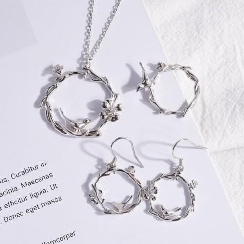 TGNEL 100% S925 Sterling Silver Jewelry Set Drop Earrings Open Rings Pendants Creative Animal Design Fine Jewelry for Women