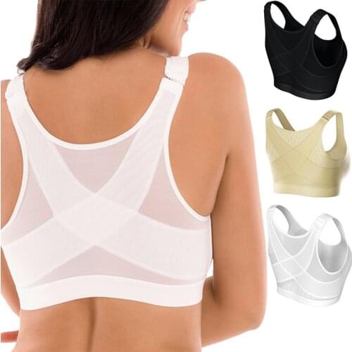 S-5XL Posture Corrector Lift Up Bra Women New Cross Back Bra Front Closure Bras Fitness Vest Push Up Bra Female Brassiere Bra