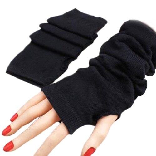 Winter Wrist Arm Hand Arm Warmers Knitted Long Fingerless Gloves Sleeve Fingerless Gloves Soft Warm Mitten Elbow Mittens