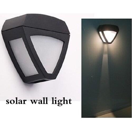 10pcs Solar 2 LED Delta Wall Light Intelligent light control 1.2V/1200mAh AA Ni-MH for home/ corridor garden lamp