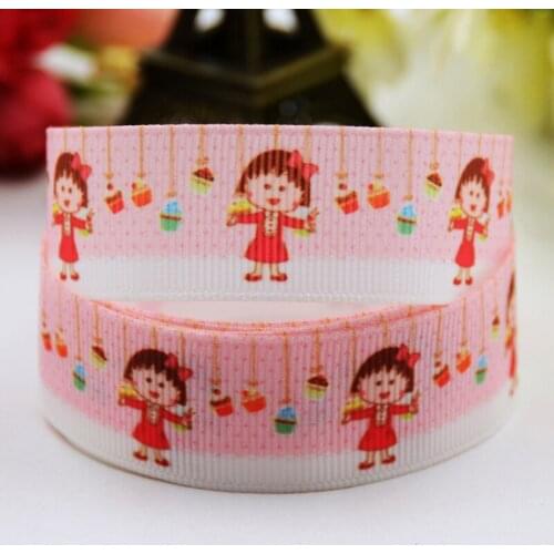 22mm 25mm 38mm 75mm Ruban satin Chibi Maruko Chan Cartoon printed Grosgrain Ribbon Bow X-00886 10 Yards
