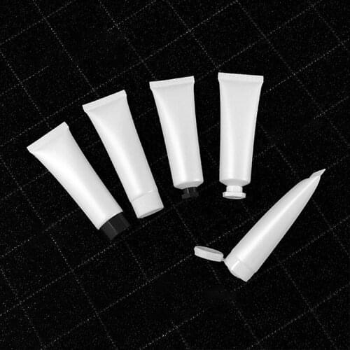 30ml 50pcs/lot Refillable Cosmetic Soft Tube Empty Makeup Tools Accessories Sunscreen Cream Squeeze Bottle Travel White Matte