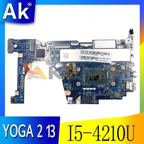 Akemy For Lenovo YOGA 2 13 Laptop Motherboard ZIVY0 LA-A921P CPU I5 4210U 8G RAM 100% Test Work