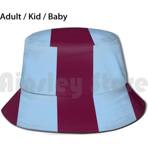 Aston Villa Retro 2000 Claret And Blue Home Striped Bucket Hat Adult kid baby Beach Sun Hats Aston Villa Avvillans The
