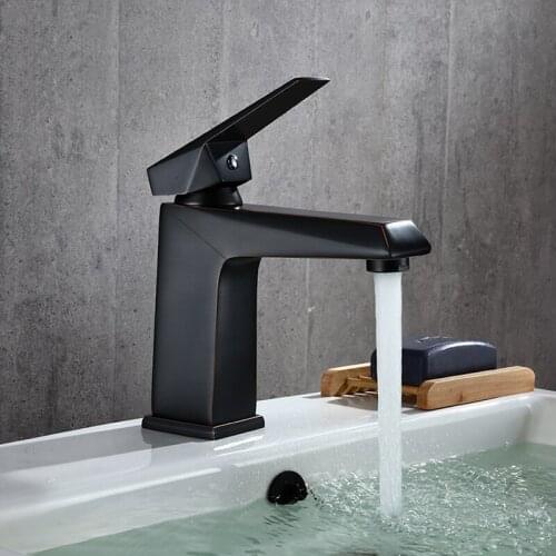 Free Shipping New Design Basin Faucet Hot and Cold Bathroom Faucet Luxury Sink Faucet Deck Mounted Black Waterfall Faucet tap