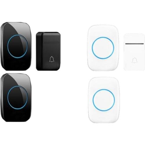 2 receiver wireless door bell set emitter free of battery waterproof wireless doorbell 200m door chime door ring RX by 110-240V