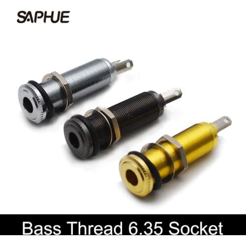Electric Guitar Threaded Cylinder Pickup Endpin Jack Output Input Jack Plug Sockets 1/4" 6.35mm for Electric Guitar Dropship