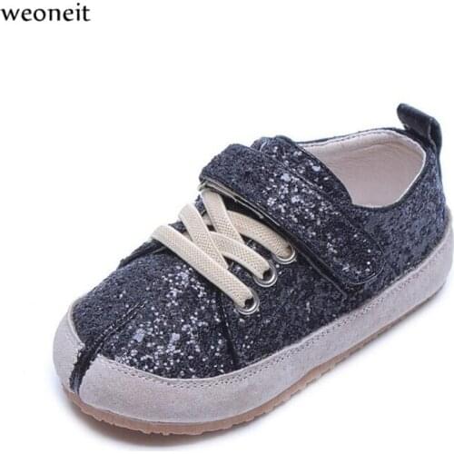 Weoneit Sequin Children Shoes Girls Boys Sneakers Casual Rubber Bottom Anti Silppery Spring Autumn Kids Shoes CN 21-30