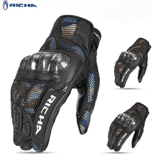 Breathable Summer Leather Motorcycle gloves Moto riding carbon fiber protective motorbike gloves Luva Motorcyclist equipment