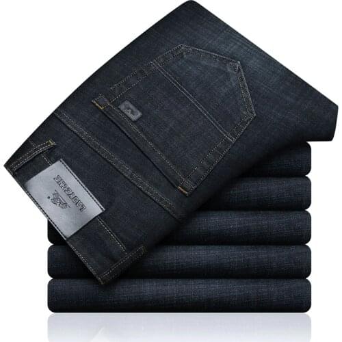 ICPANS Denim Jeans Men Casual Classic Basic Straight Black Jeans For Men Business Pants jeans men regular fit Big Size 40