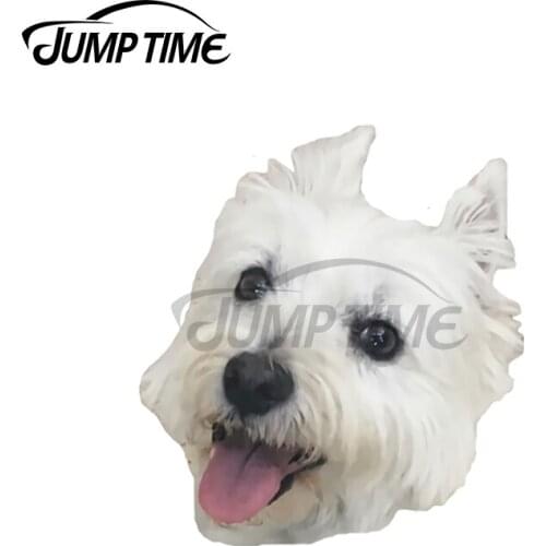 JumpTime 13 x 10cm Westie Head Lily the Westie Vinyl Car Stickers Personality Decoration Scratch-proof Waterproof Decal for VAN