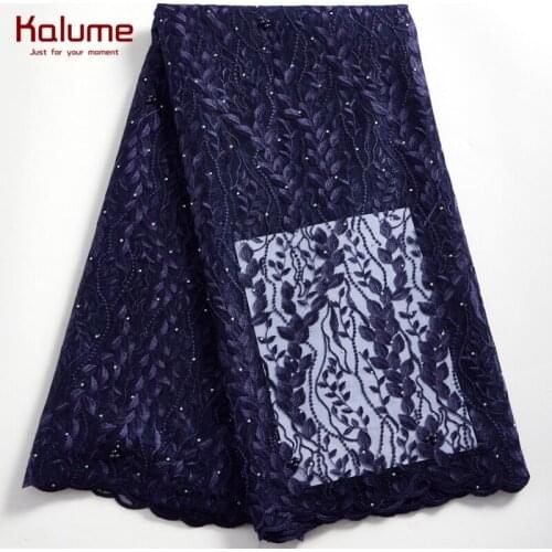 Kalume African Lace Fabric High Quality French Lace Fabric Diy Dress Stones Nigerian Mesh Lace For Party Wedding Dresses F2363
