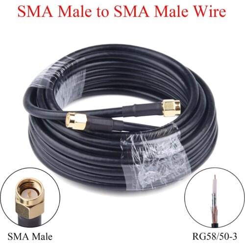 1-20M RG58/50-5 RF Coaxial Cable SMA Male to SMA Male Wire Radio Extension For 4G LTE Cellular Amplifier Signal Booster Antenna
