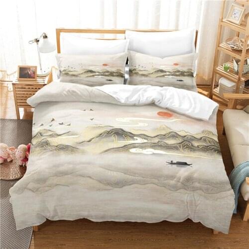 Lnk Painting Bedding Set For Bedroom Soft Bedspreads For Bed Home Comefortable Duvet Cover Quality Quilt Cover And Pillowcase