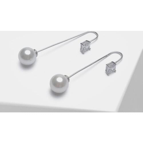 Amorita boutique 925 Round design stylish elegant pearl drop earrings