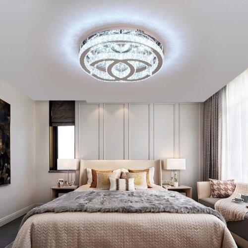 Round Crystal LED Ceiling Light Living room bedroom study room dining room ceiling lamp Commercial & Office Lighting Lamps